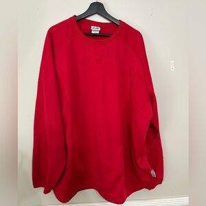 Majestic Men's Red Crewneck Blank Sweatshirt MLB Authentic Therma Base Size 2XL